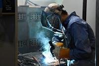 student welding